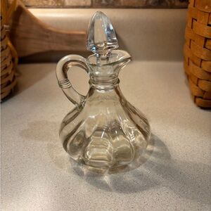 Vintage Anchor Hocking Clear Glass Cruet with stopper